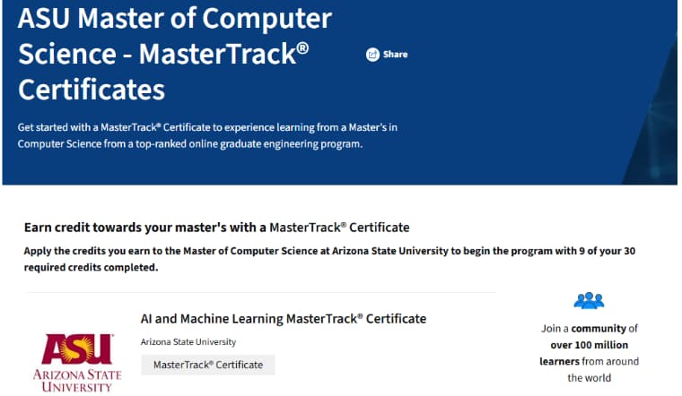 Coursera MasterTrack Certificates